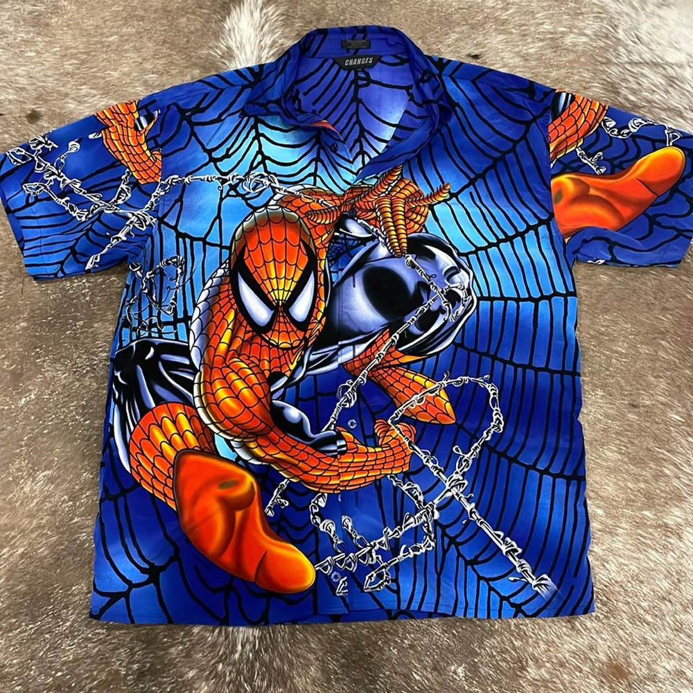 Changes Marvel Men’s Spider-Man Button Down Size M